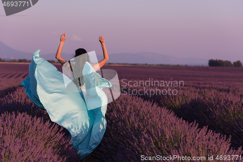 Image of woman in lavender flower field