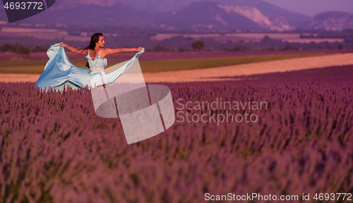 Image of woman in lavender flower field