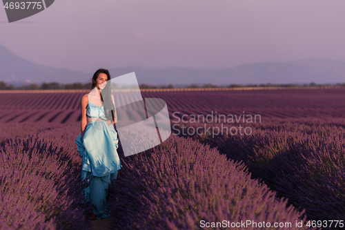 Image of woman in lavender flower field