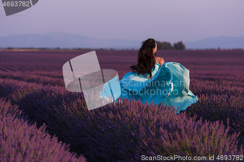 Image of woman in lavender flower field