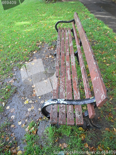 Image of old park bench