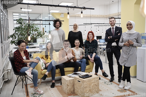 Image of Business team portrait at modern startup office