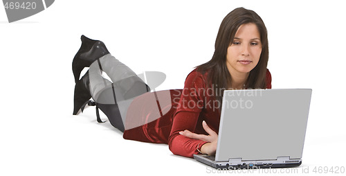 Image of Woman working on a laptop