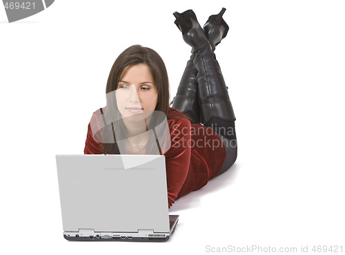 Image of Woman working on a laptop