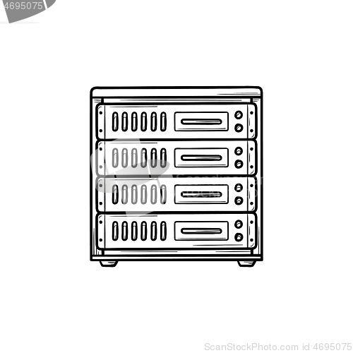 Image of Computer server hand drawn outline doodle icon.