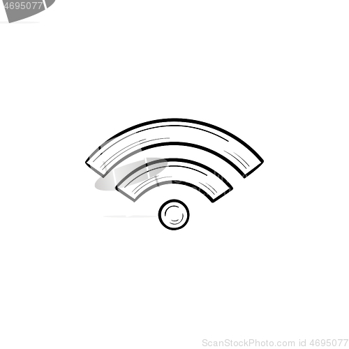 Image of Wifi hand drawn outline doodle icon.