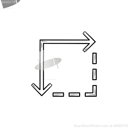Image of Content extension hand drawn outline doodle icon.