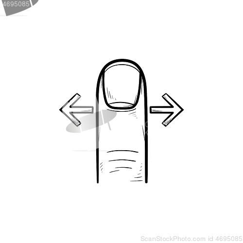 Image of Finger swipe gestures hand drawn outline doodle icon.
