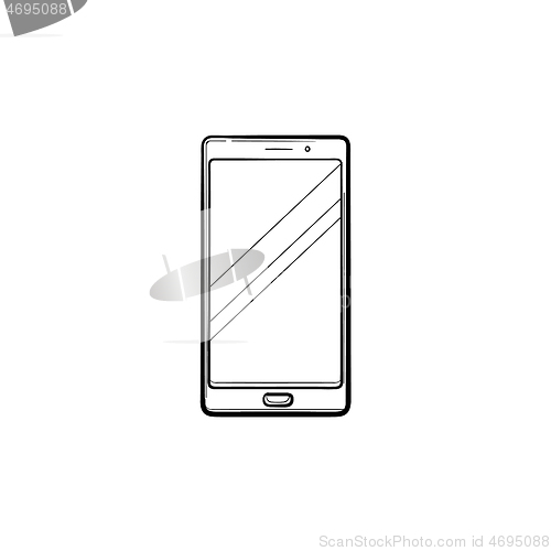 Image of Mobile phone hand drawn outline doodle icon.