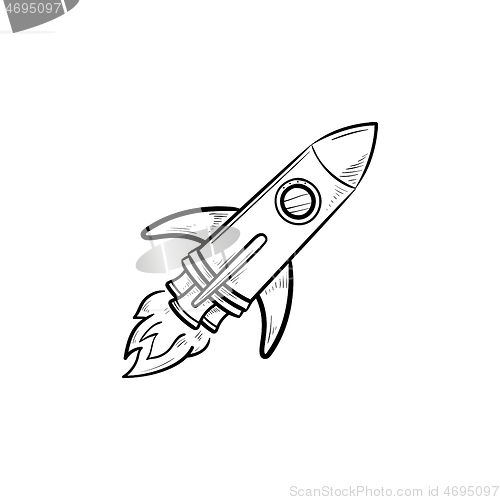 Image of Rocket hand drawn outline doodle icon.