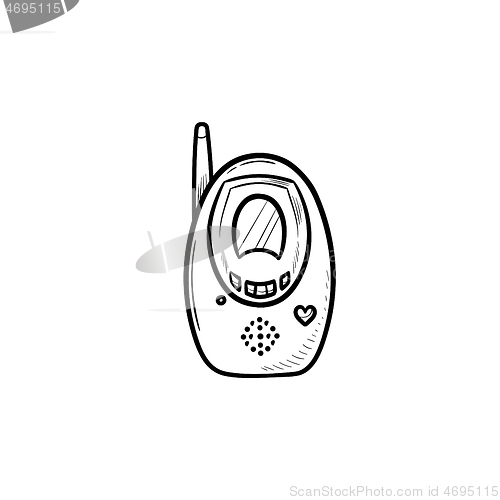 Image of Radio baby monitor hand drawn outline doodle icon.