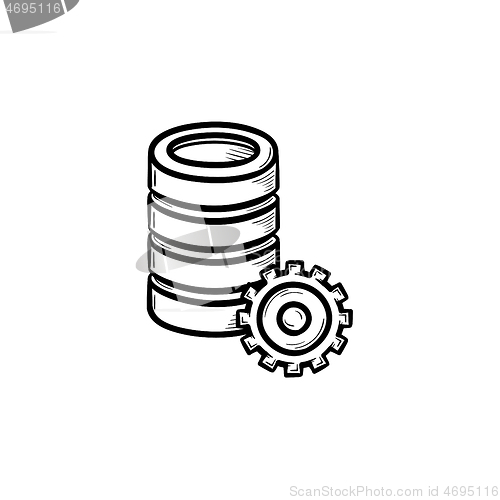 Image of Computer server hand drawn outline doodle icon.