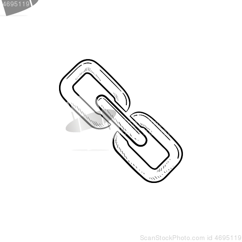 Image of Chain link icon hand drawn outline doodle icon.