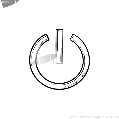 Image of Power button hand drawn outline doodle icon.