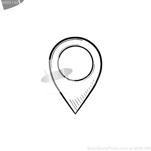 Image of Location pin hand drawn outline doodle icon.