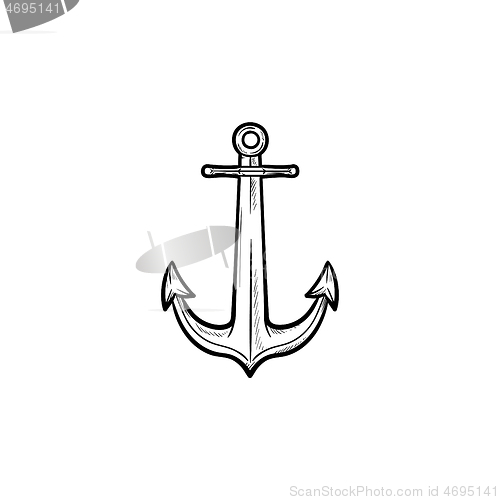Image of Anchor hand drawn outline doodle icon.