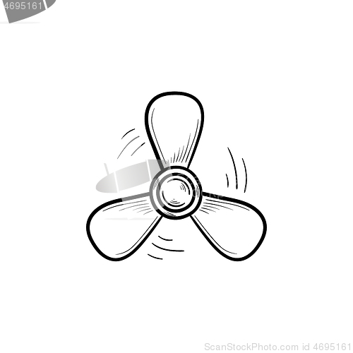 Image of Boat propeller hand drawn outline doodle icon.