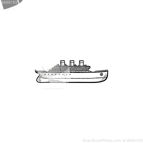 Image of Ship hand drawn outline doodle icon.