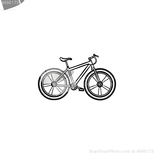 Image of Bicycle hand drawn outline doodle icon.