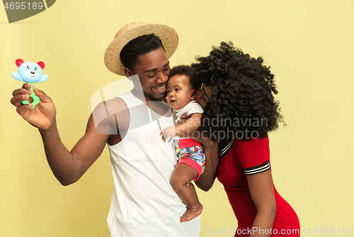 Image of Happy african family at studio