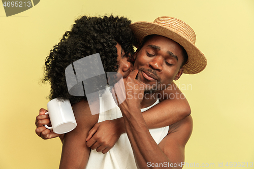 Image of Happy african family at studio