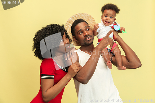 Image of Happy african family at studio