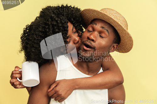 Image of Happy african family at studio