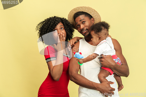 Image of Happy african family at studio