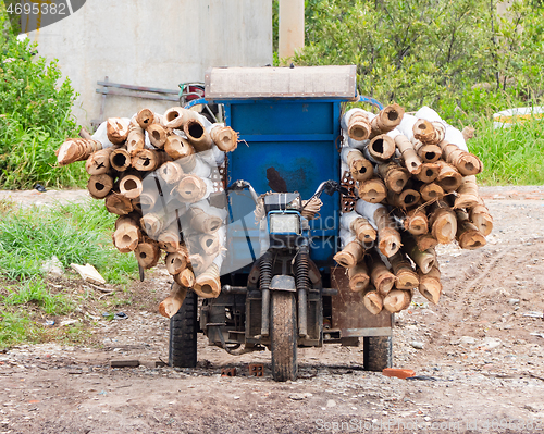 Image of Three wheeled cargo motorbike in Vietnam