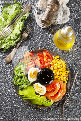 Image of Buddha bowl with salmon