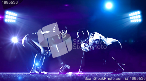 Image of american football players are ready to start