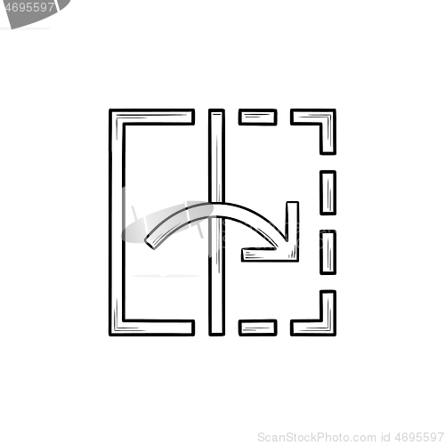 Image of Transform tool hand drawn outline doodle icon.