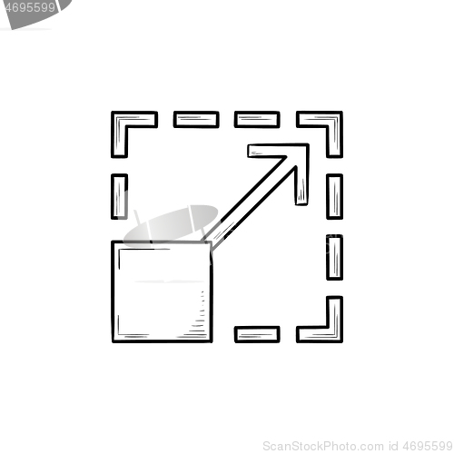 Image of Scalability hand drawn outline doodle icon.