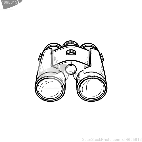 Image of Binoculars hand drawn outline doodle icon.