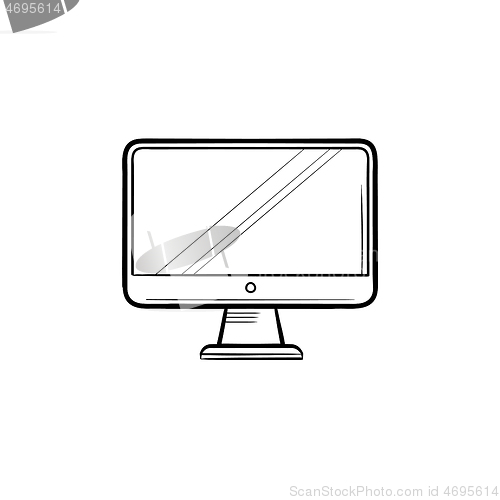 Image of Monitor hand drawn outline doodle icon.
