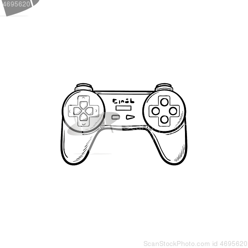 Image of Game joystick hand drawn outline doodle icon.