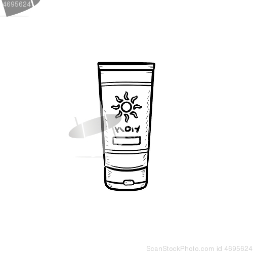 Image of Sunscreen hand drawn outline doodle icon.