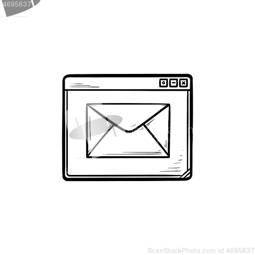 Image of Browser message hand drawn outline doodle icon.