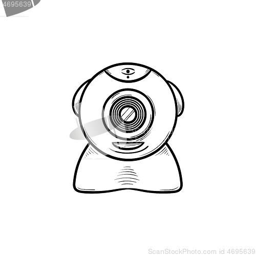 Image of Web camera hand drawn outline doodle icon.