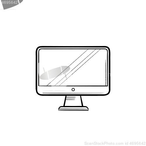 Image of Computer display hand drawn outline doodle icon.