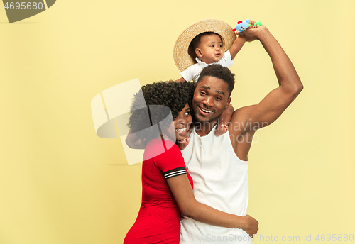 Image of Happy african family at studio