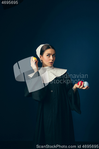 Image of Medieval young woman as a nun