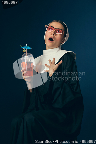 Image of Medieval young woman as a nun