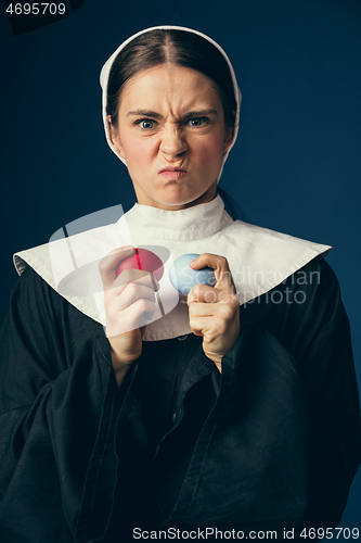 Image of Medieval young woman as a nun