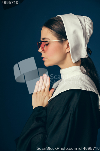 Image of Medieval young woman as a nun