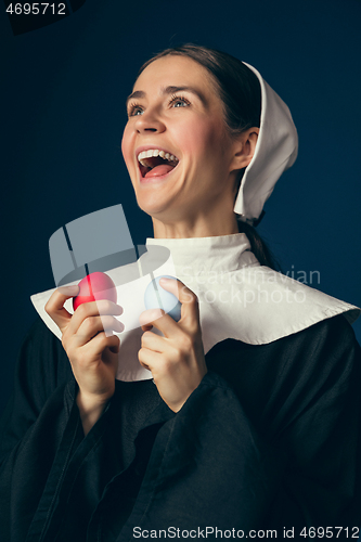 Image of Medieval young woman as a nun