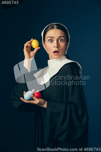 Image of Medieval young woman as a nun