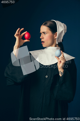 Image of Medieval young woman as a nun