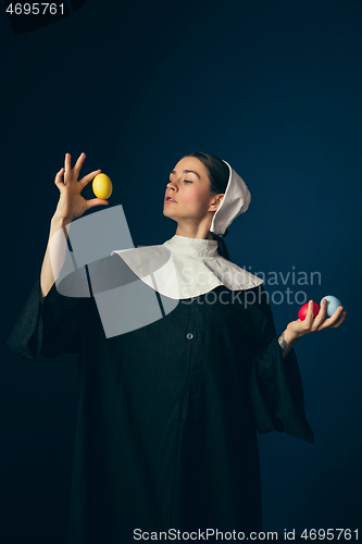 Image of Medieval young woman as a nun