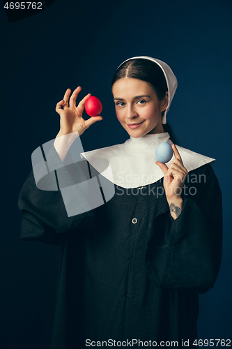 Image of Medieval young woman as a nun